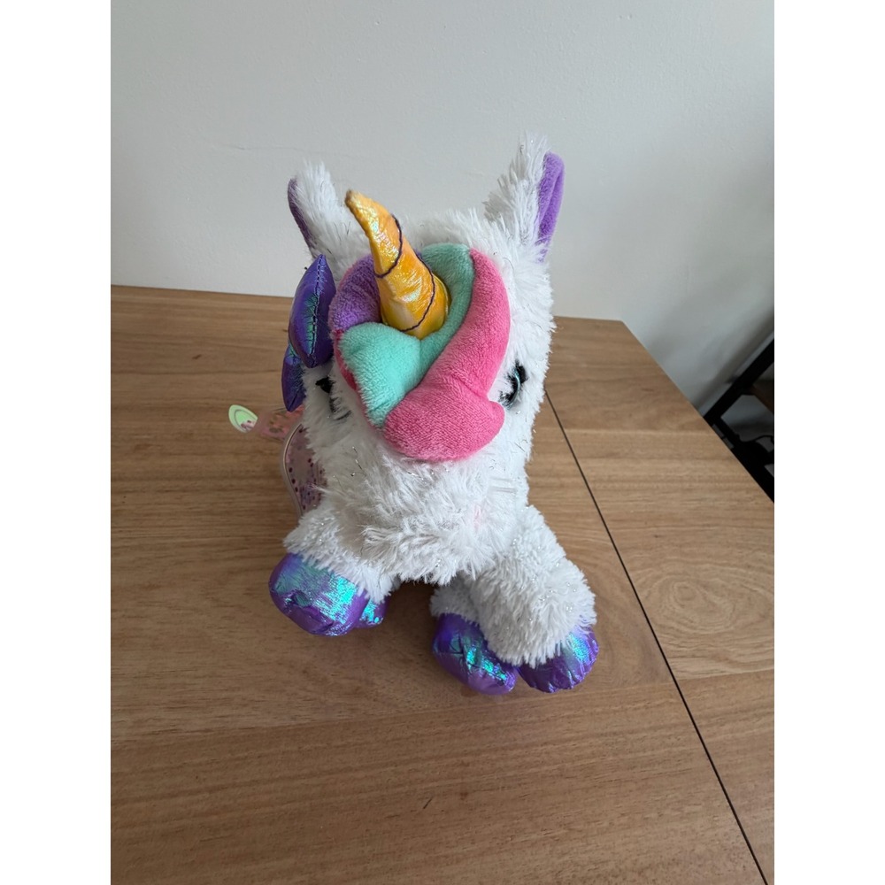 Barbie Dreamtopia Unicorn Plush White Silver Tinsel Wings Confetti Mattel Toy